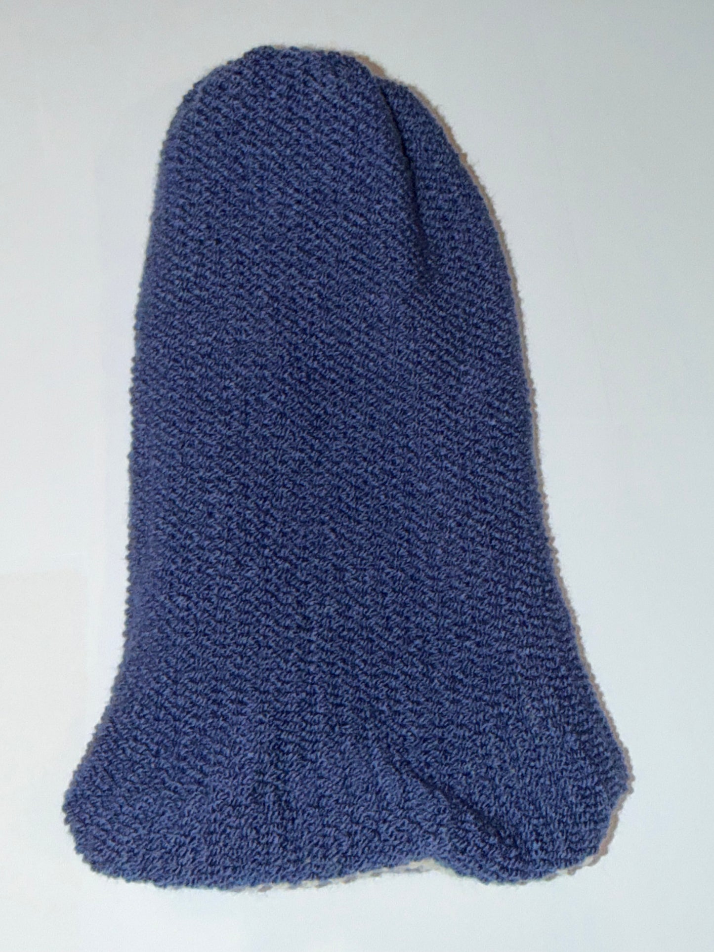 Handmade Reversible Wooly Beanie Cream and Denim dual-tone casual knit hat.