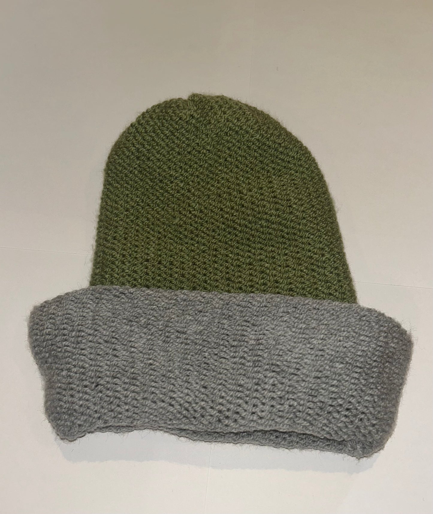Signature Wooly Beanie original handmade reversible wool hat in dual tones.