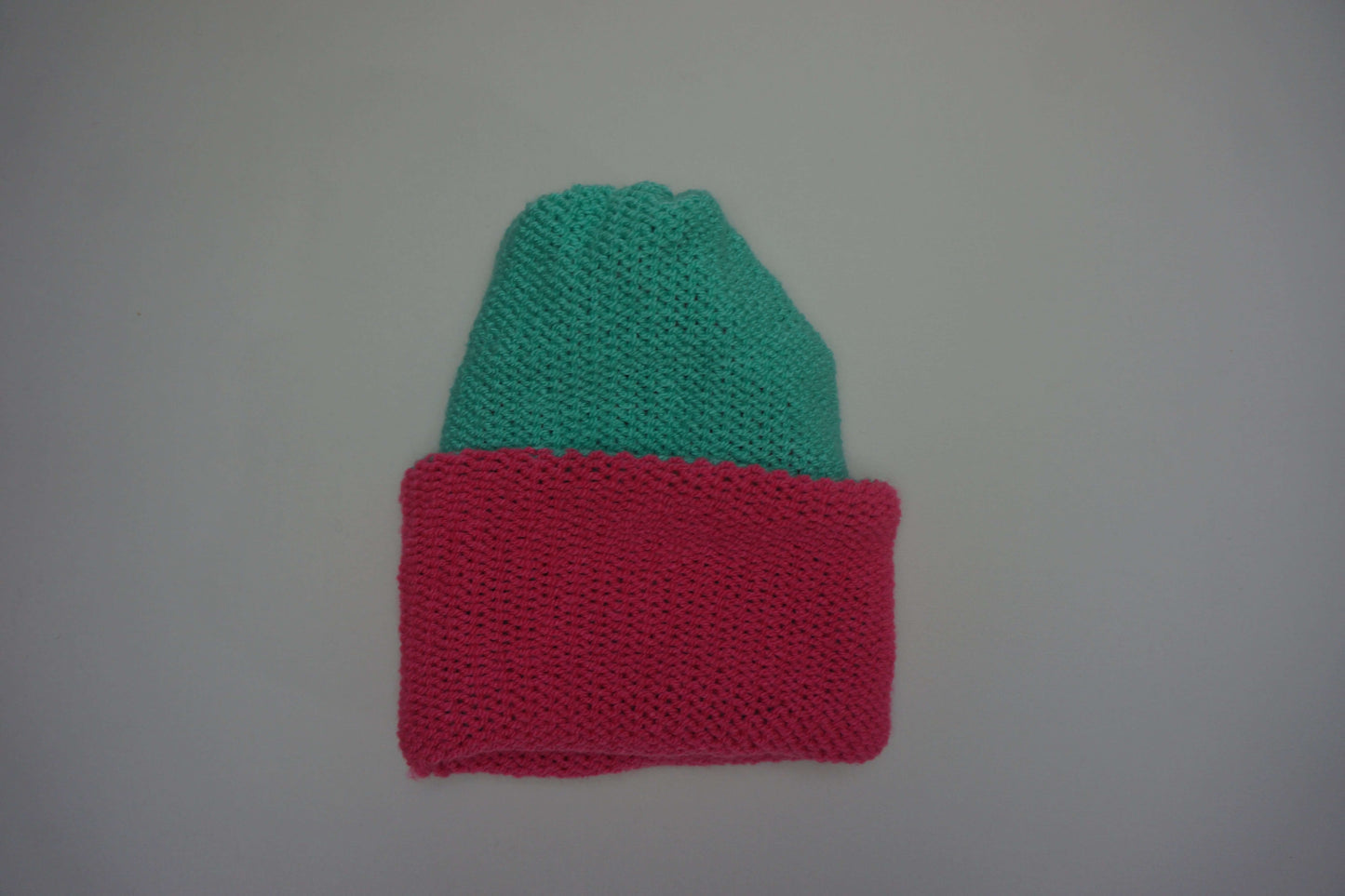 Aqua & Hot Pink Reversible Beanie