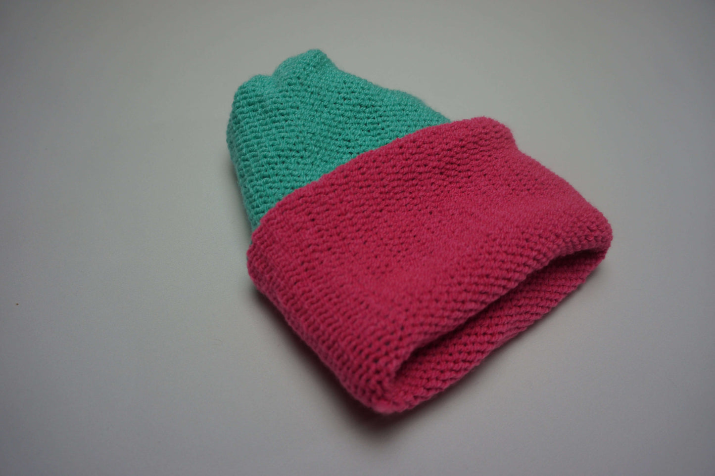 Aqua & Hot Pink Reversible Beanie