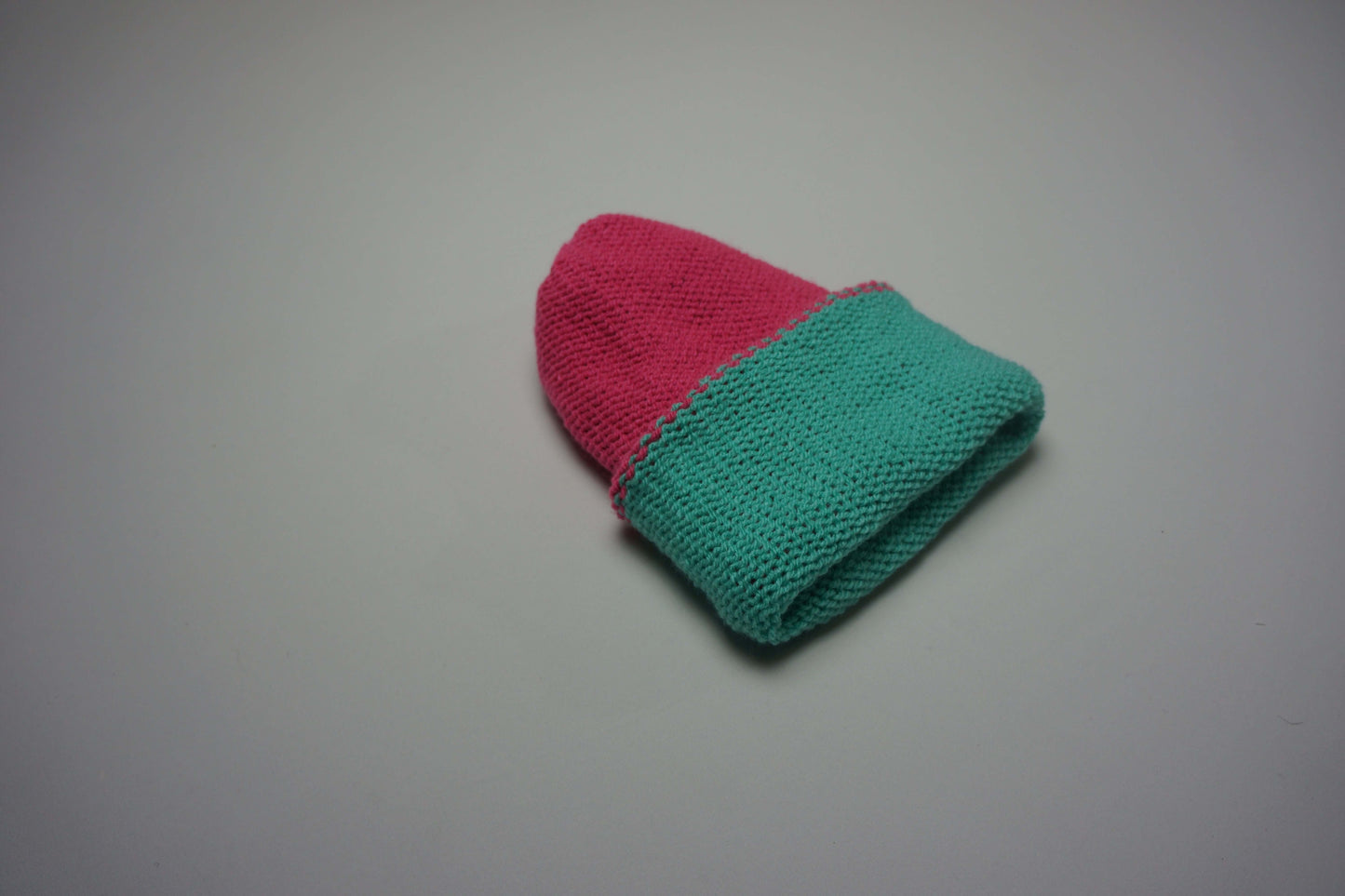 Aqua & Hot Pink Reversible Beanie