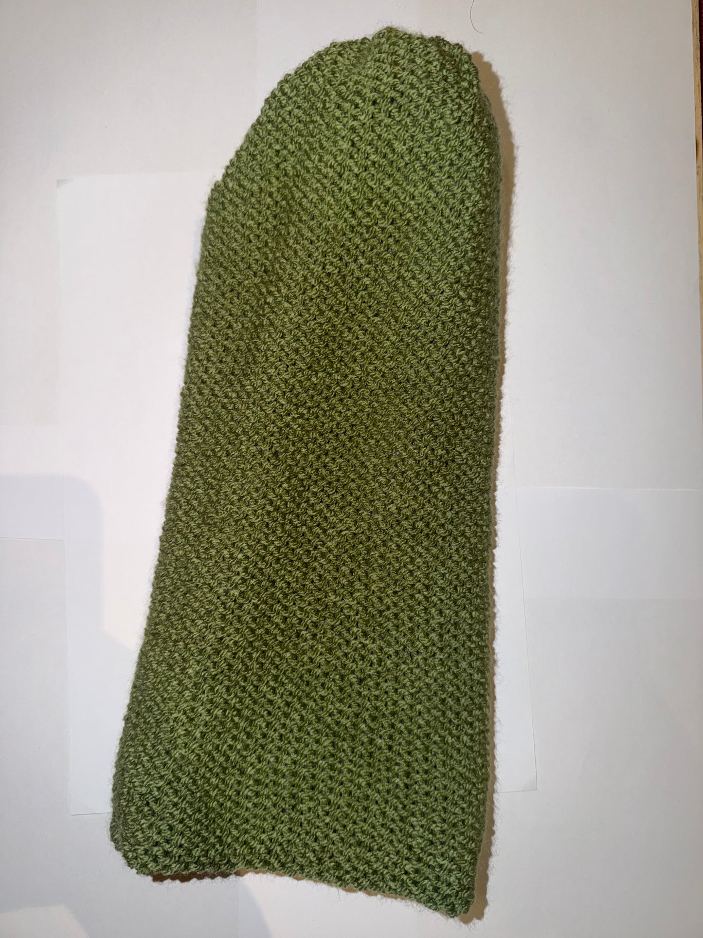 Light Grey and Sage Green Beanie dual-tone reversible handmade wooly hat.