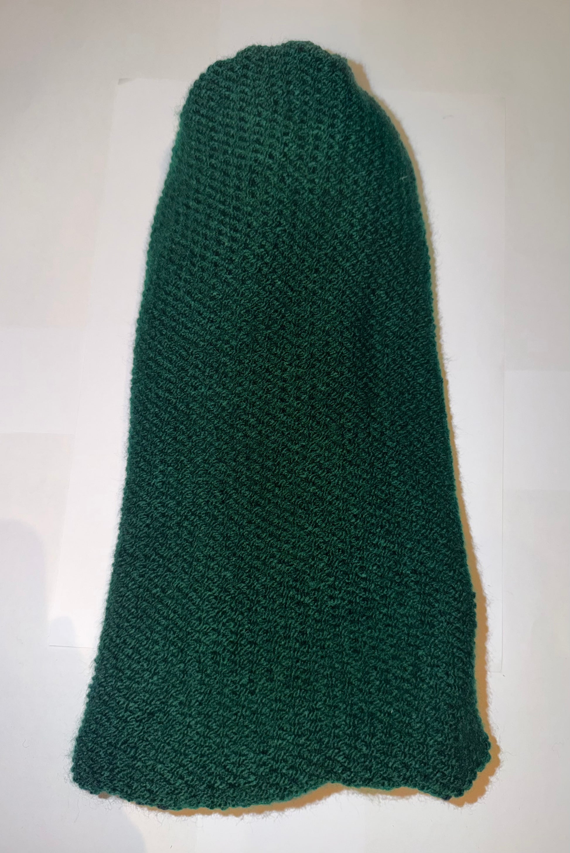 School Green and Black Beanie dual-tone reversible handmade wooly hat.