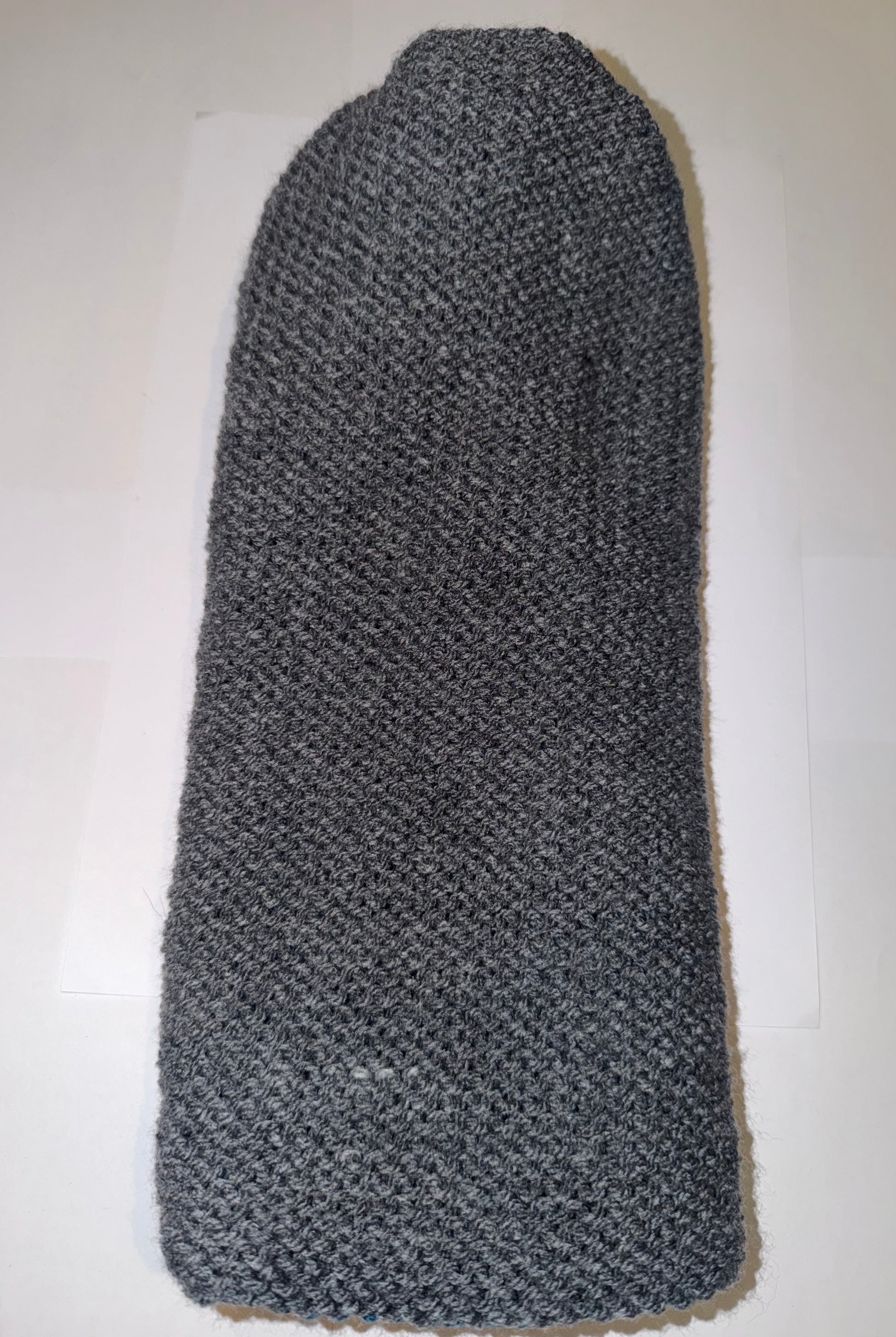 Petrol and Dark Grey Beanie dual-tone reversible handmade wooly hat.