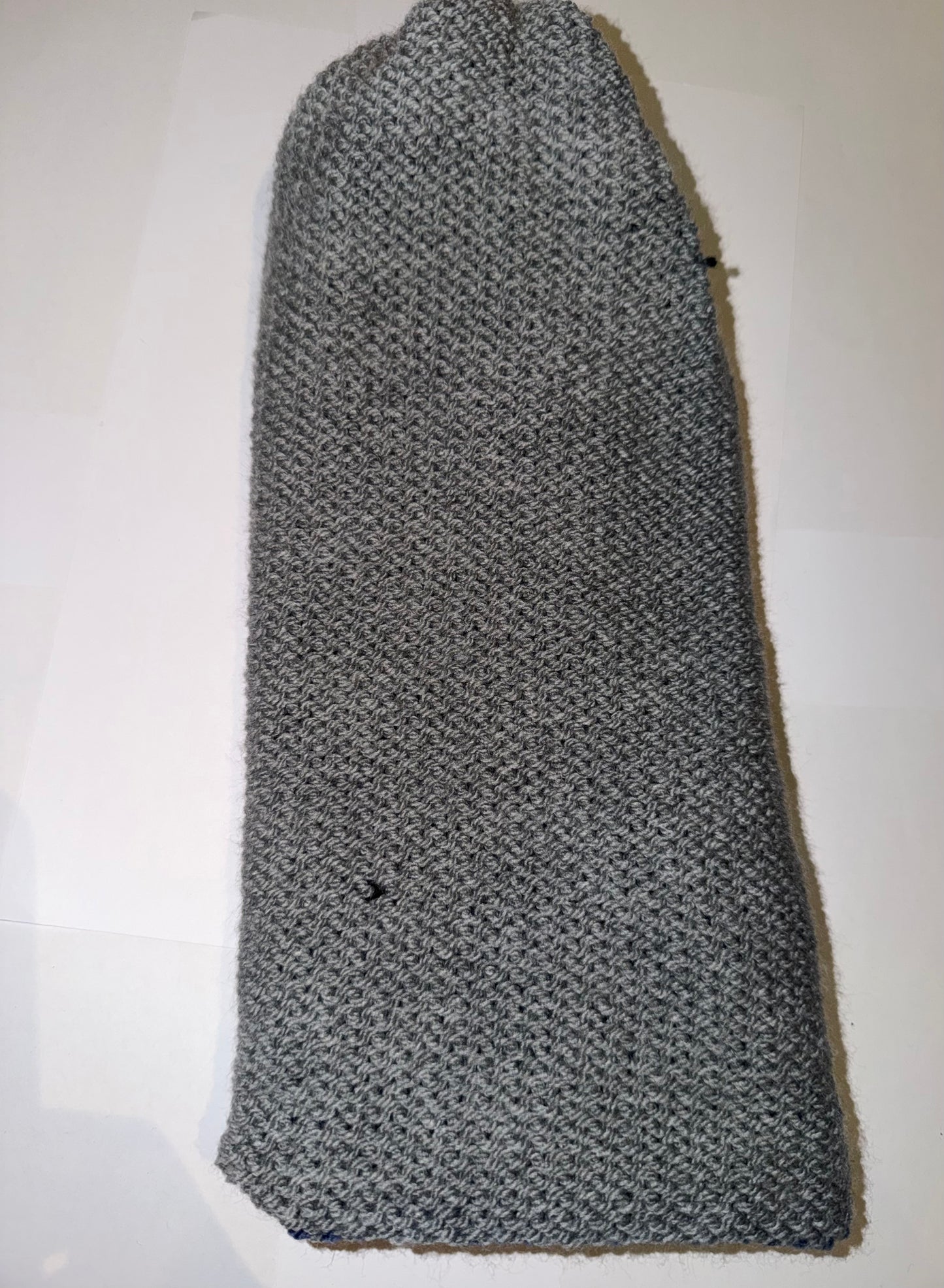 Light Grey and Denim Beanie dual-tone reversible handmade wooly hat.