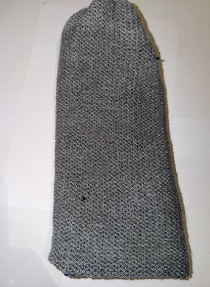 Light Grey and Denim Beanie dual-tone reversible handmade wooly hat.