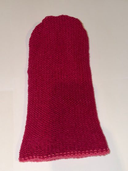 Handmade Reversible Wooly Beanie Hot Pink and Magenta dual-tone vibrant knit.