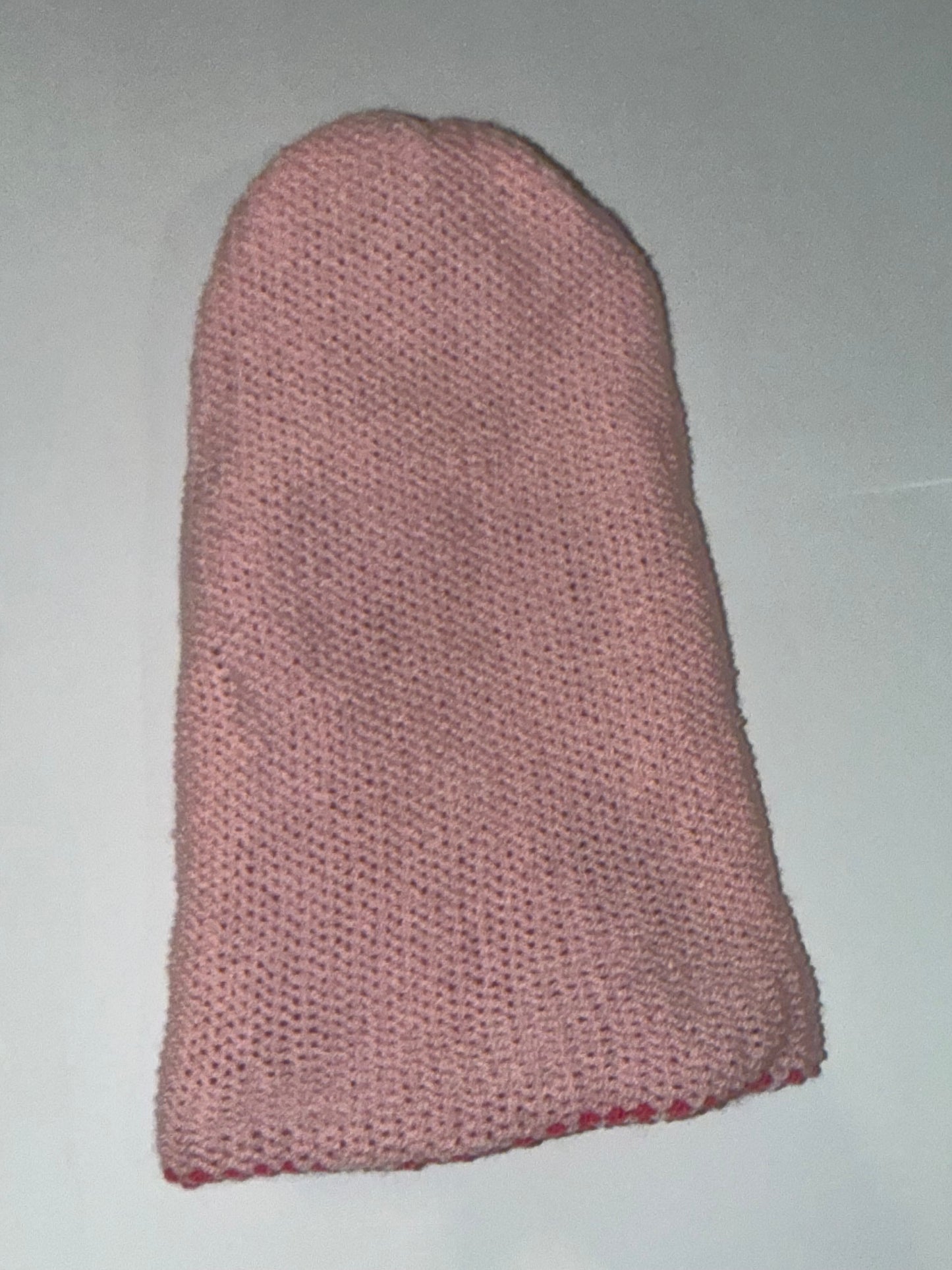 Handmade Reversible Wooly Beanie Hot Pink and Light Pink featuring a dual-tone knit.
