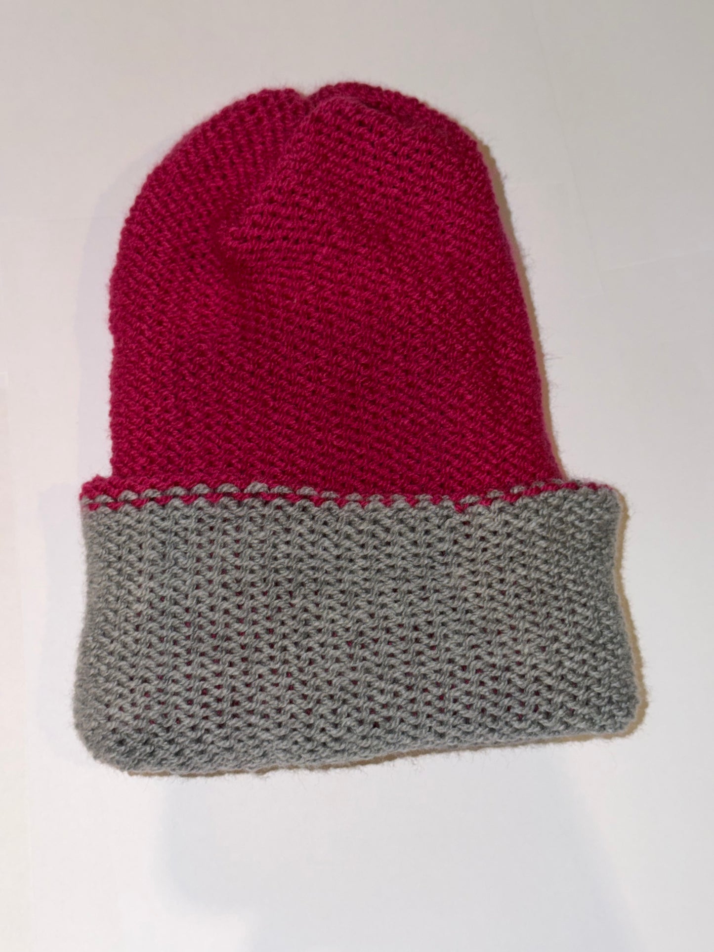 Grey & Magenta Reversible Beanie