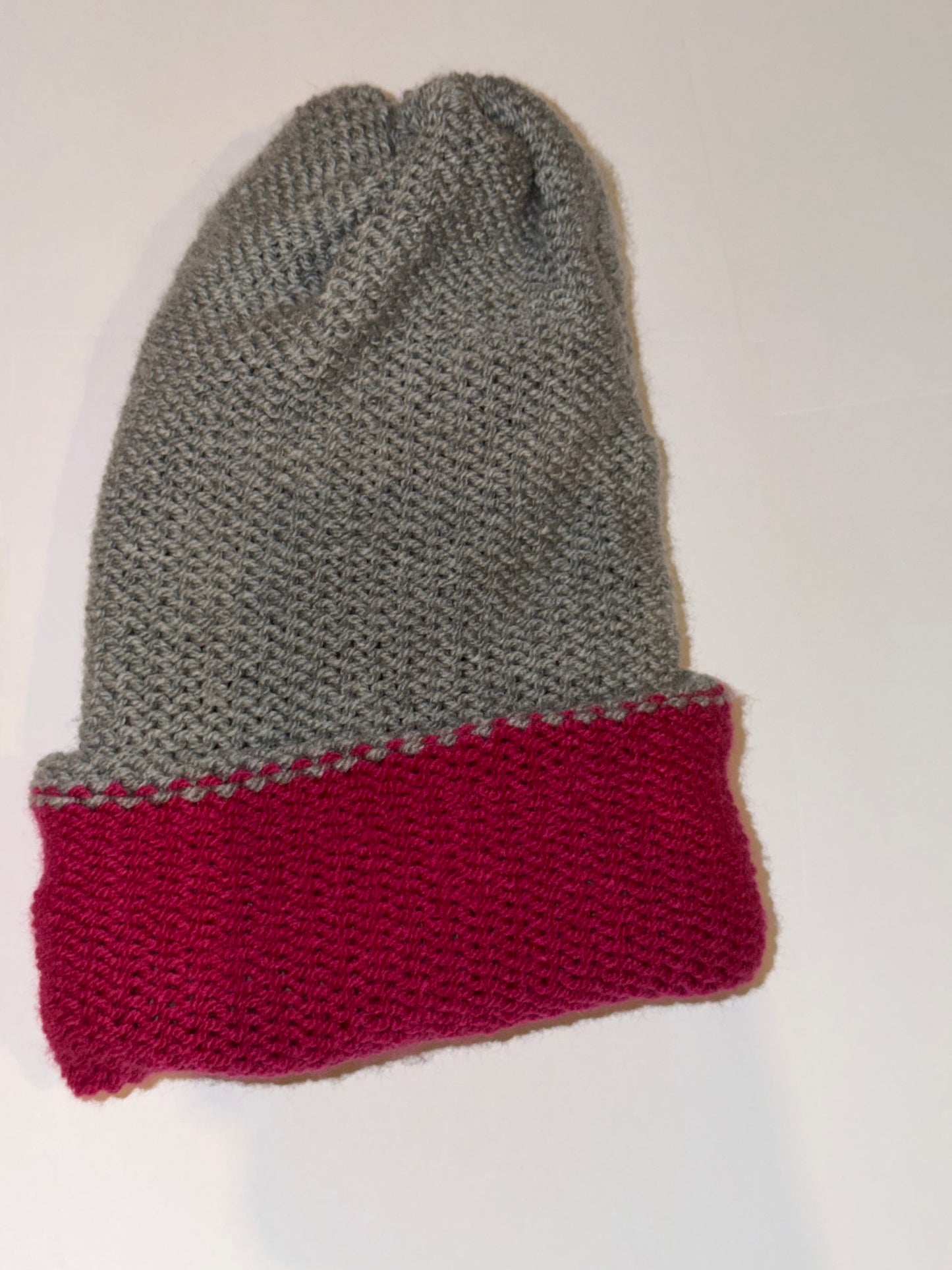 Grey & Magenta Reversible Beanie
