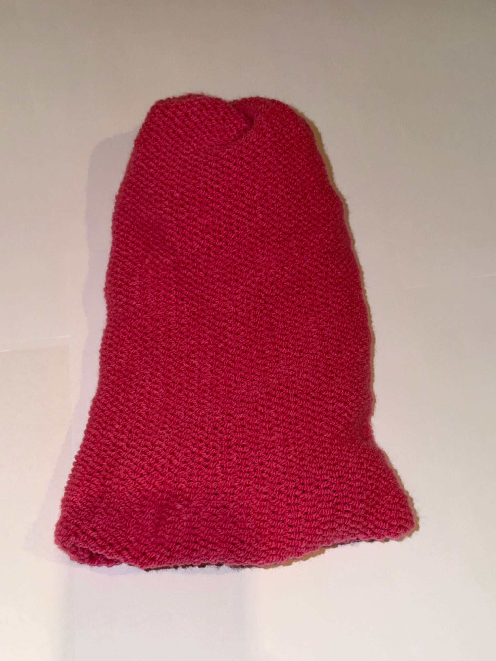 Handmade Reversible Wooly Beanie Soft Blue and Light Pink dual-tone knit hat.