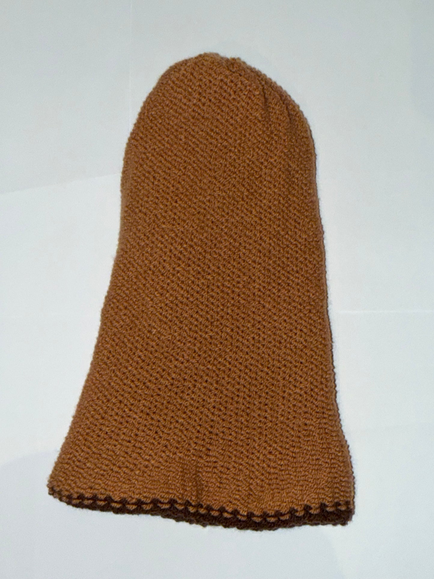 Handmade Reversible Wooly Beanie Brown and Mid Brown artisanal dual-tone hat.