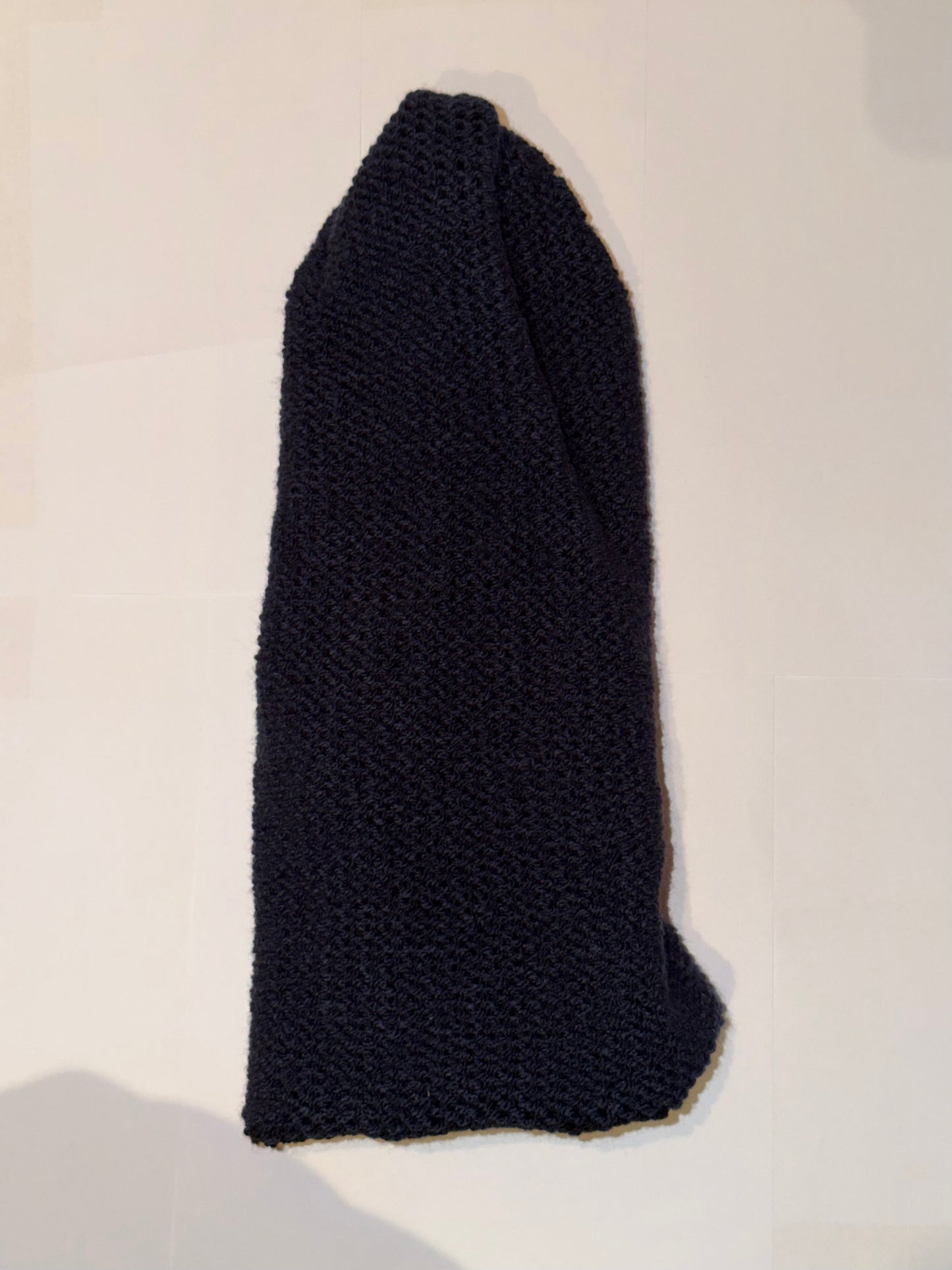 Handmade Reversible Wooly Beanie Navy and Black dual-tone dark knit.