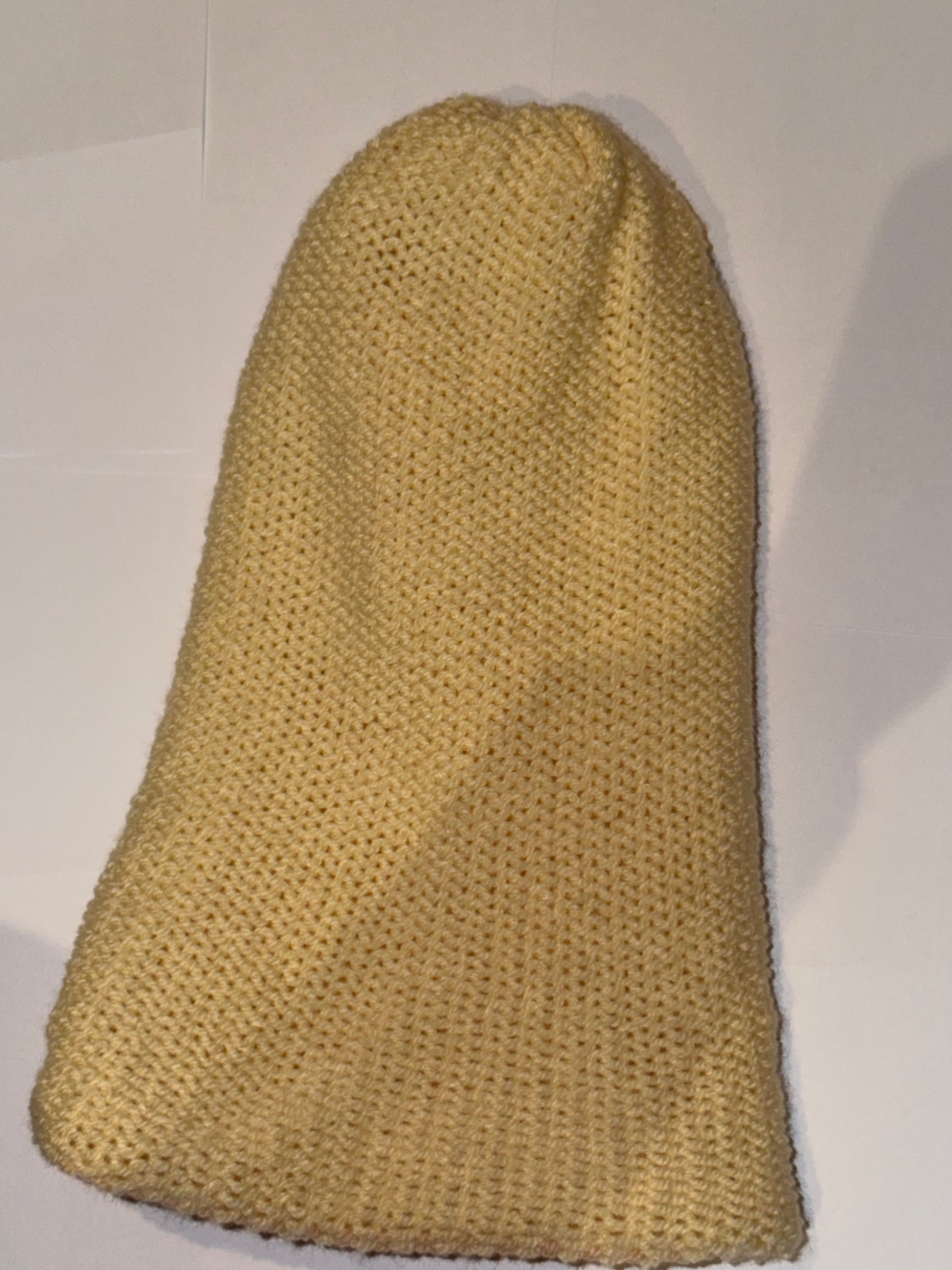 Handmade Reversible Wooly Beanie Cream and Cool Vanilla dual-tone minimalist knit hat.