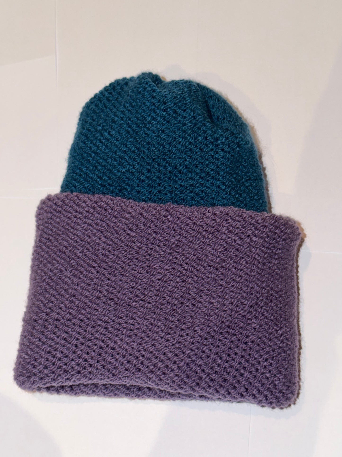 Dark Lilac & Petrol Reversible Beanie