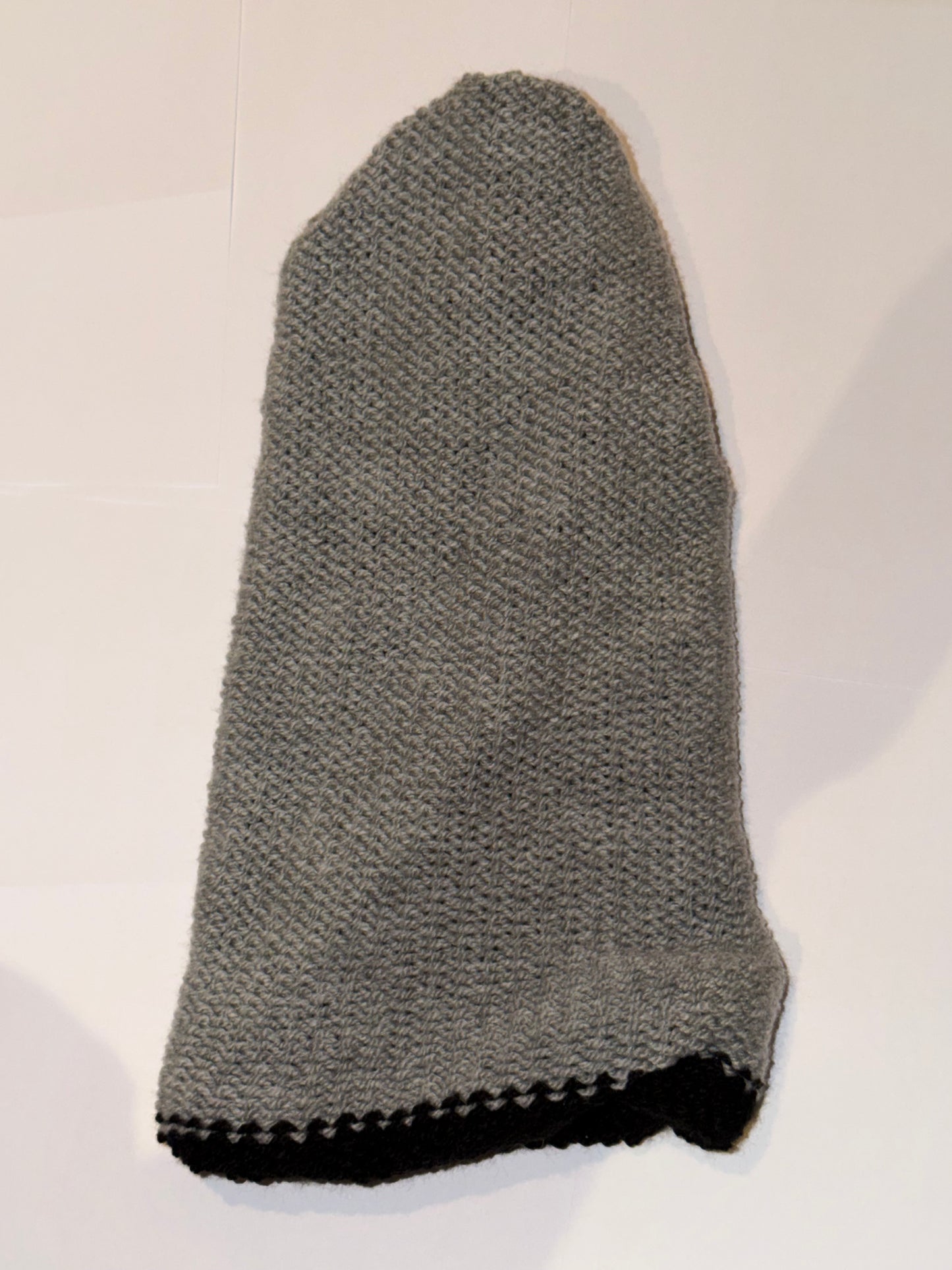 Handmade Reversible Wooly Beanie Grey and Black dual-tone artisanal winter hat.