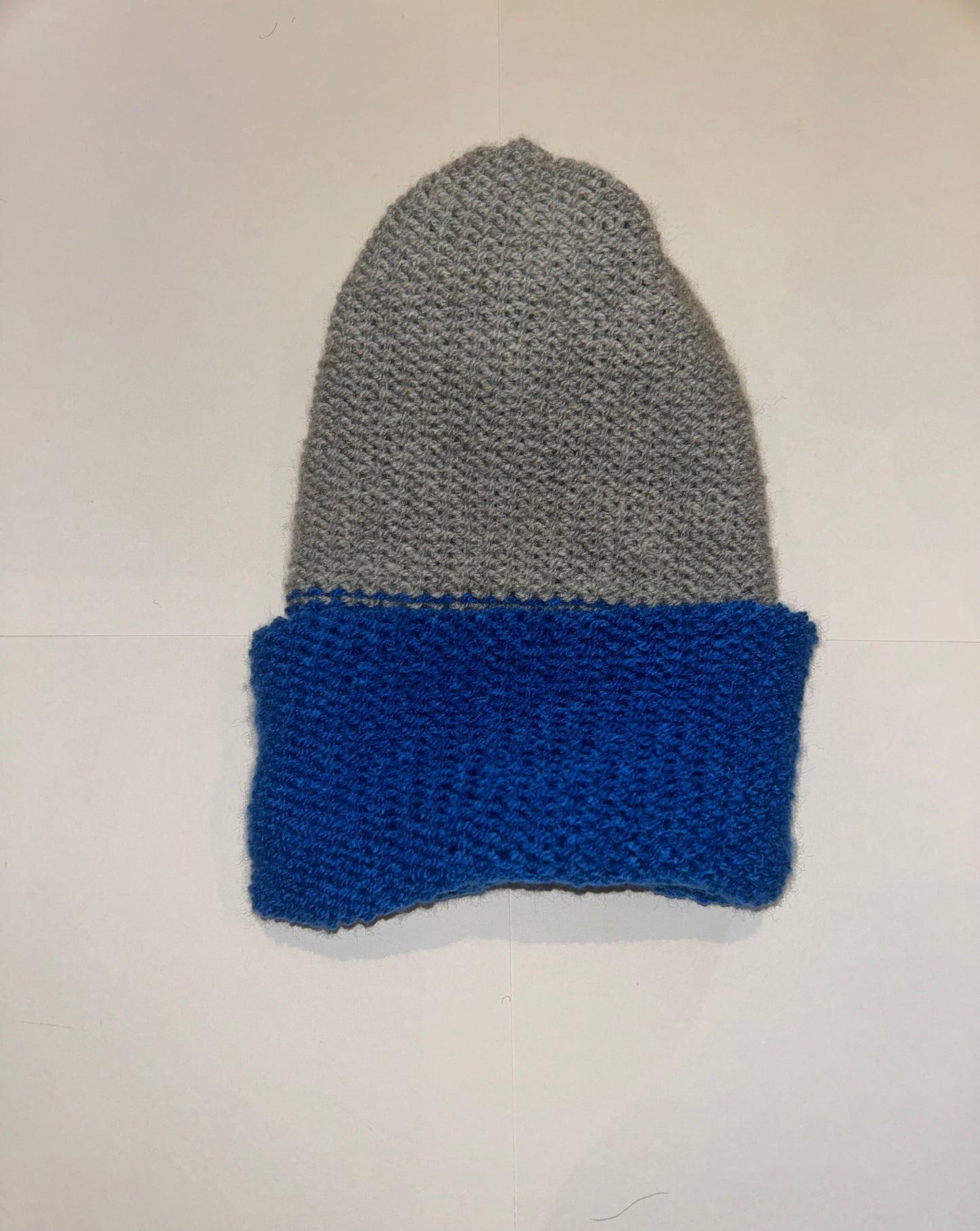 Signature Wooly Beanie original handmade reversible wool hat in dual tones.
