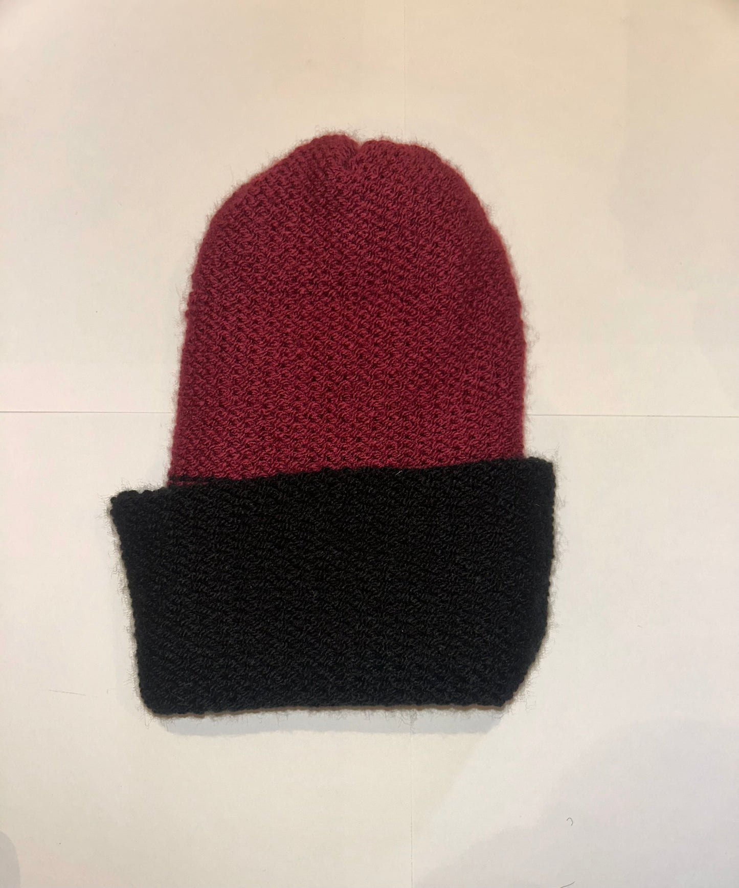 Signature Wooly Beanie original handmade reversible wool hat in dual tones.