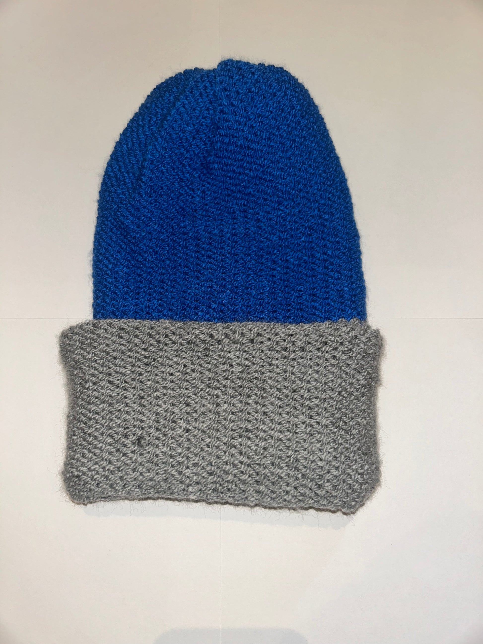 Signature Wooly Beanie original handmade reversible wool hat in dual tones.