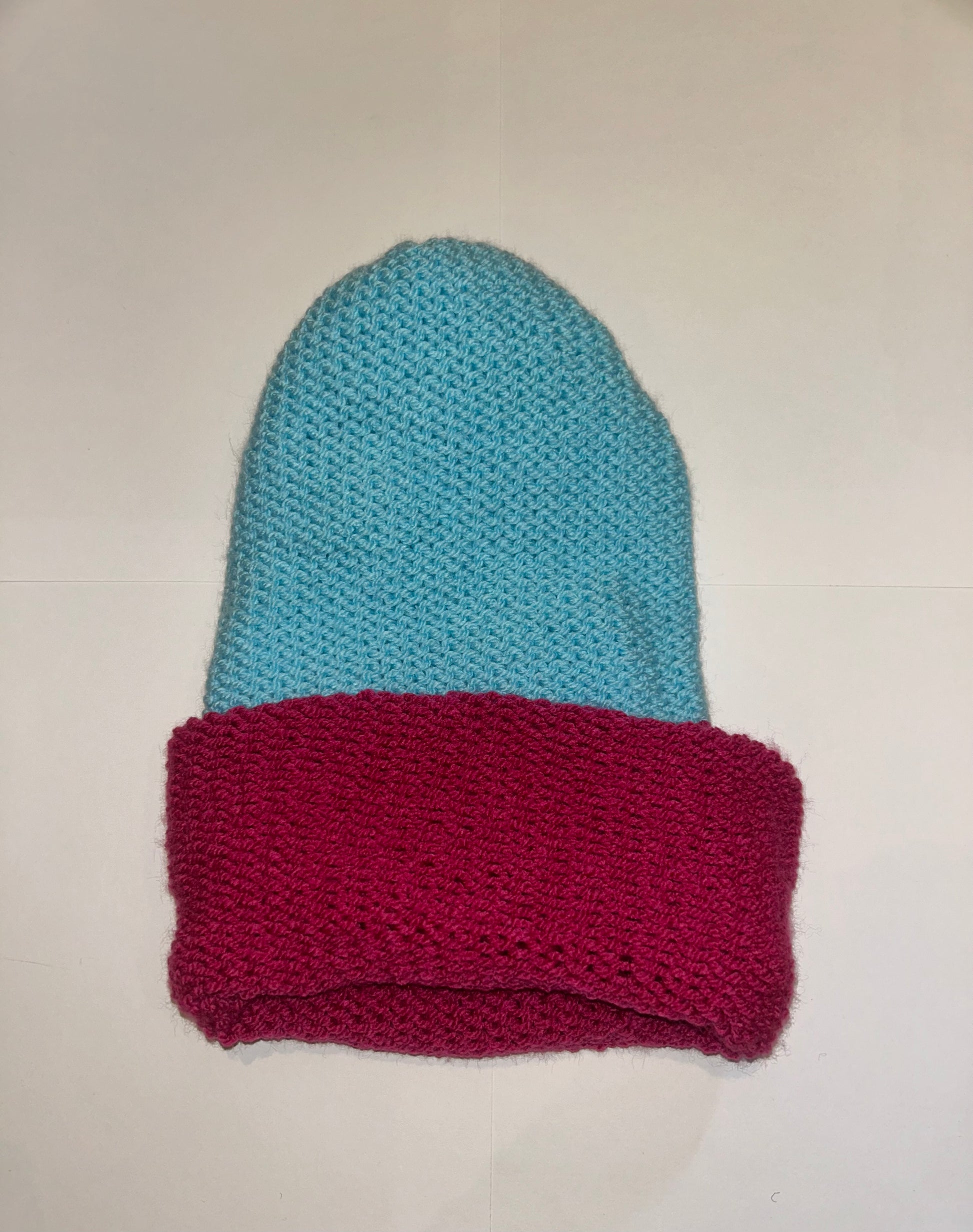 Signature Wooly Beanie original handmade reversible wool hat in dual tones.