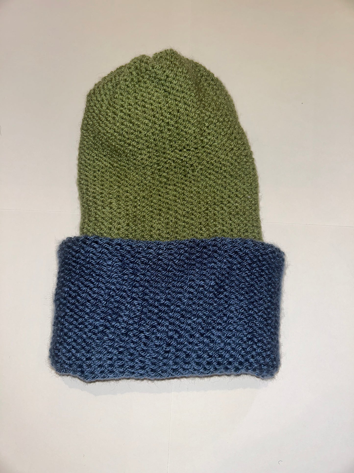 Signature Wooly Beanie original handmade reversible wool hat in dual tones.