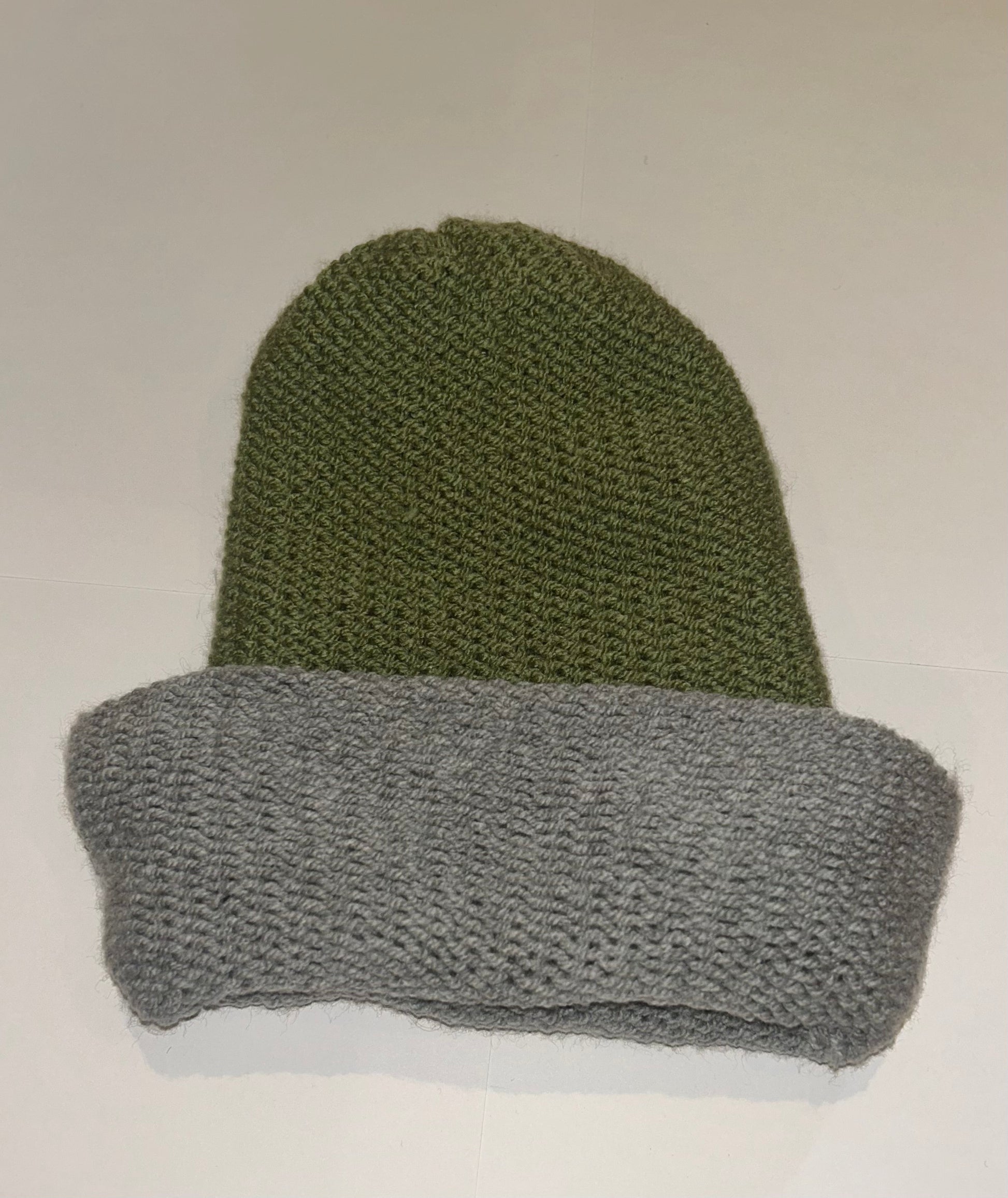 Signature Wooly Beanie original handmade reversible wool hat in dual tones.