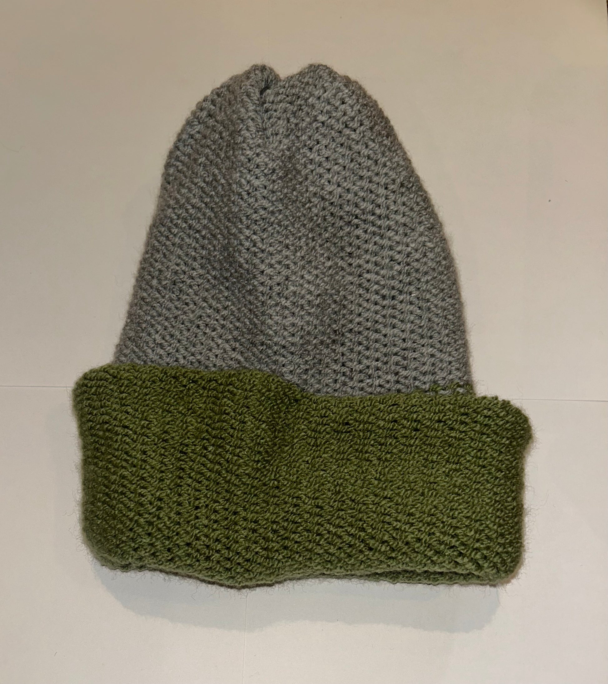 Signature Wooly Beanie original handmade reversible wool hat in dual tones.