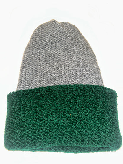 Signature Wooly Beanie original handmade reversible wool hat in dual tones.