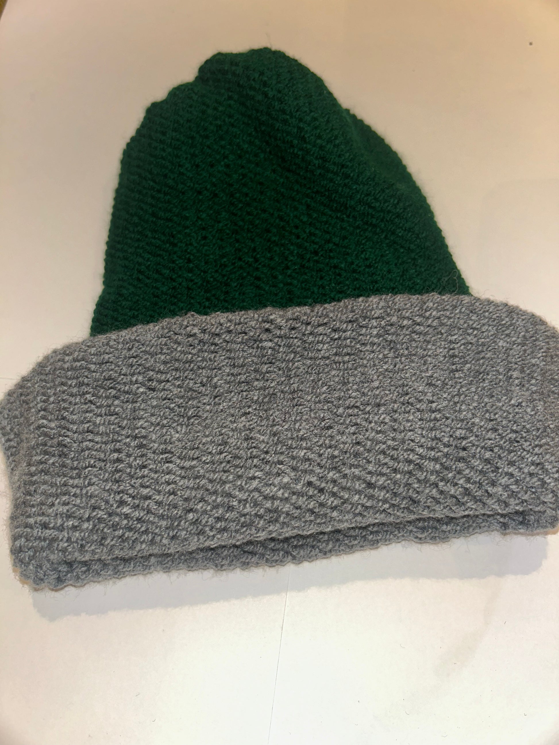 Signature Wooly Beanie original handmade reversible wool hat in dual tones.